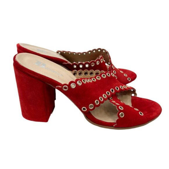 Browns Slides Eyelits Suede Leather Heels - Picture 3 of 5